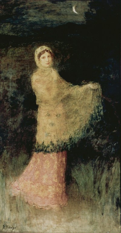 Een dame in het maanlicht door Felix Resurreccion Hidalgo